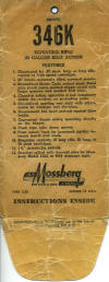 Mossberg Model 346K Hang Tag