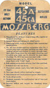 Mossberg Model S45A Hang Tag